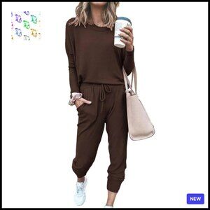 Oversized Lounge Set Chic Minimal Two Piece Tracksuit Fall Travel Outfit